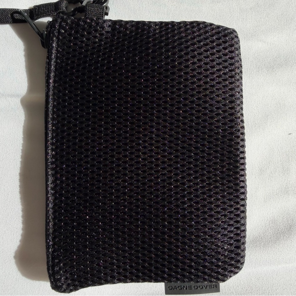 Dagne Dover Air Mesh Black Pouch Wristlet - Picture 5 of 12